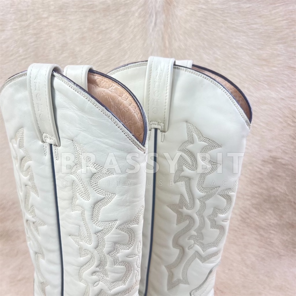 Vintage Rancho Loco White Cowboy Boots - Picture 3 of 7
